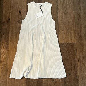 Naked Cashmere Ecru Ribbed Fit & Flare Dress